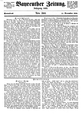 Bayreuther Zeitung Samstag 11. Dezember 1852