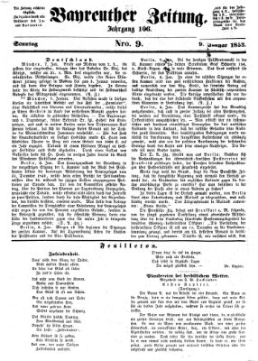 Bayreuther Zeitung Sonntag 9. Januar 1853