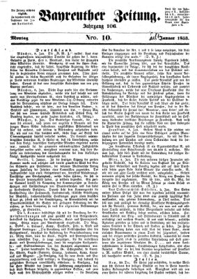 Bayreuther Zeitung Montag 10. Januar 1853