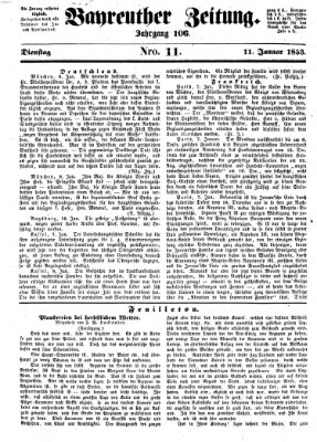 Bayreuther Zeitung Dienstag 11. Januar 1853