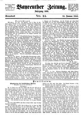 Bayreuther Zeitung Samstag 15. Januar 1853