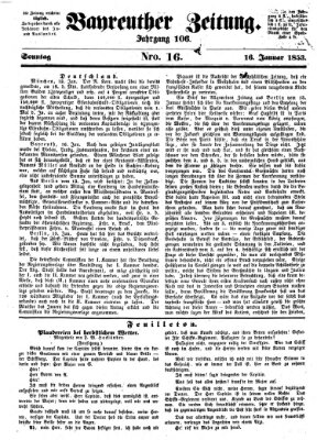 Bayreuther Zeitung Sonntag 16. Januar 1853