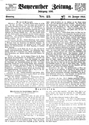 Bayreuther Zeitung Sonntag 23. Januar 1853