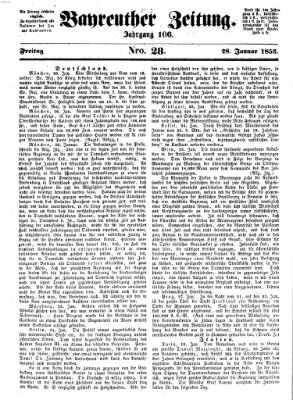 Bayreuther Zeitung Freitag 28. Januar 1853