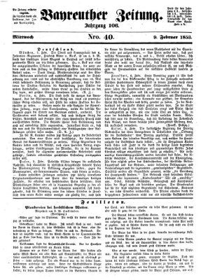 Bayreuther Zeitung Mittwoch 9. Februar 1853