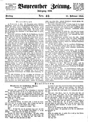 Bayreuther Zeitung Freitag 11. Februar 1853