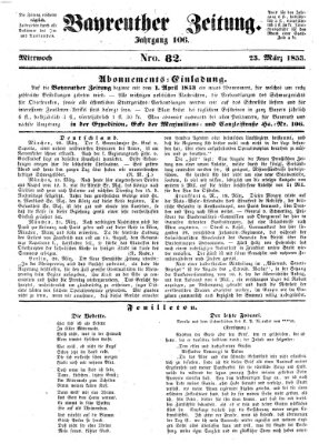 Bayreuther Zeitung Mittwoch 23. März 1853