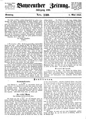 Bayreuther Zeitung Sonntag 1. Mai 1853