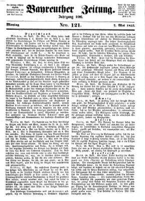 Bayreuther Zeitung Montag 2. Mai 1853