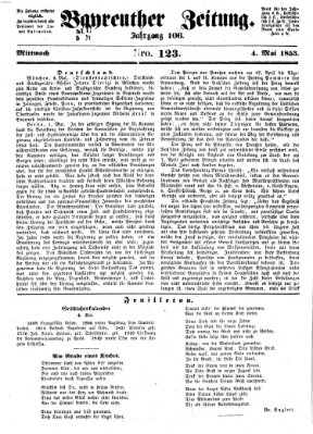 Bayreuther Zeitung Mittwoch 4. Mai 1853