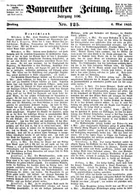 Bayreuther Zeitung Freitag 6. Mai 1853