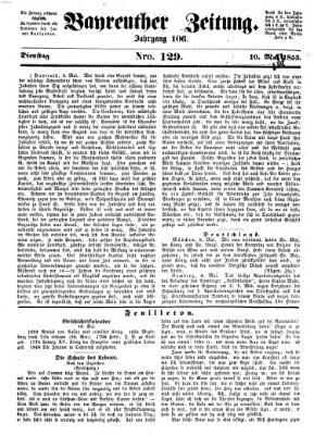 Bayreuther Zeitung Dienstag 10. Mai 1853