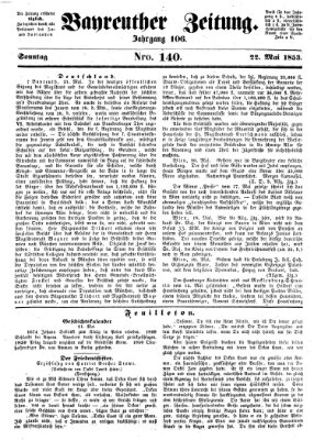 Bayreuther Zeitung Sonntag 22. Mai 1853