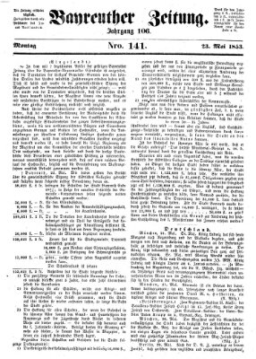 Bayreuther Zeitung Montag 23. Mai 1853