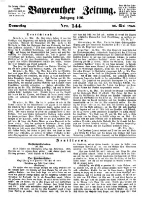 Bayreuther Zeitung Donnerstag 26. Mai 1853