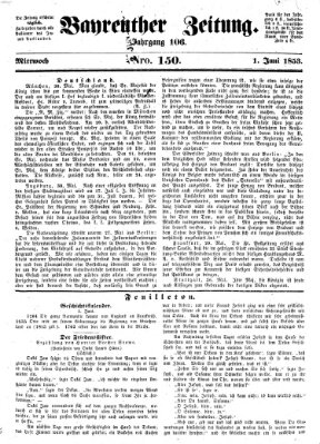 Bayreuther Zeitung Mittwoch 1. Juni 1853