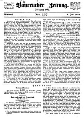 Bayreuther Zeitung Mittwoch 8. Juni 1853