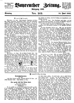 Bayreuther Zeitung Sonntag 12. Juni 1853