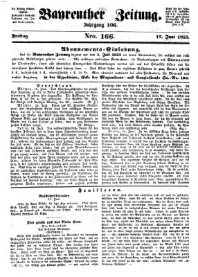 Bayreuther Zeitung Freitag 17. Juni 1853