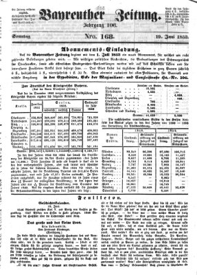 Bayreuther Zeitung Sonntag 19. Juni 1853