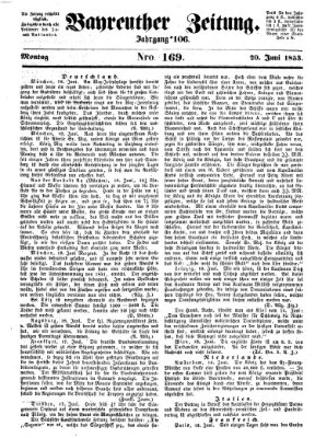 Bayreuther Zeitung Montag 20. Juni 1853