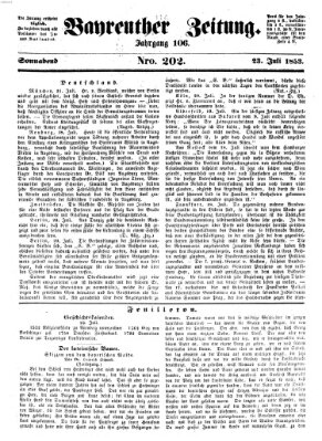 Bayreuther Zeitung Samstag 23. Juli 1853