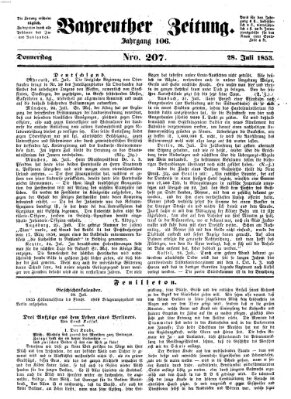 Bayreuther Zeitung Donnerstag 28. Juli 1853