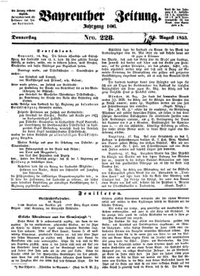 Bayreuther Zeitung Donnerstag 18. August 1853