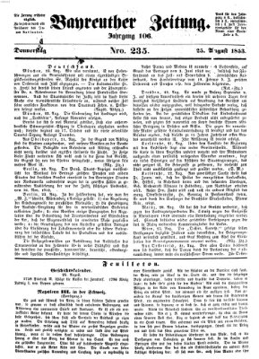 Bayreuther Zeitung Donnerstag 25. August 1853