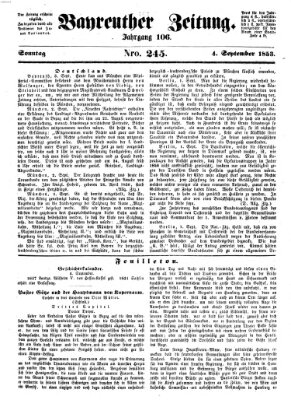 Bayreuther Zeitung Sonntag 4. September 1853