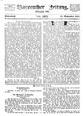 Bayreuther Zeitung Samstag 24. September 1853