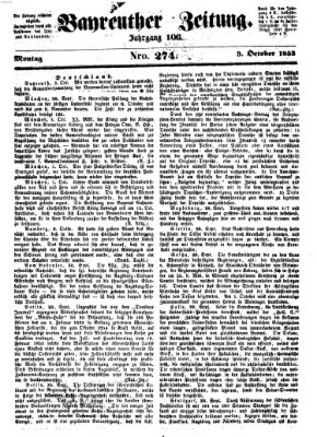 Bayreuther Zeitung Montag 3. Oktober 1853