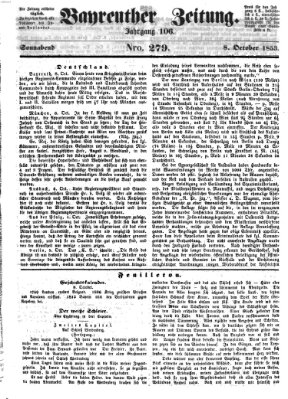 Bayreuther Zeitung Samstag 8. Oktober 1853