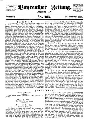 Bayreuther Zeitung Mittwoch 12. Oktober 1853