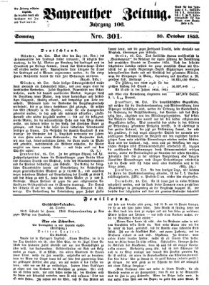 Bayreuther Zeitung Sonntag 30. Oktober 1853