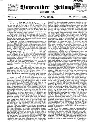 Bayreuther Zeitung Montag 31. Oktober 1853