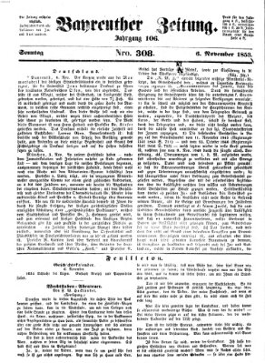 Bayreuther Zeitung Sonntag 6. November 1853