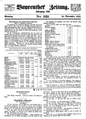 Bayreuther Zeitung Sonntag 20. November 1853