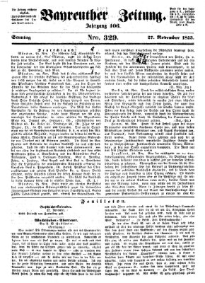 Bayreuther Zeitung Sonntag 27. November 1853