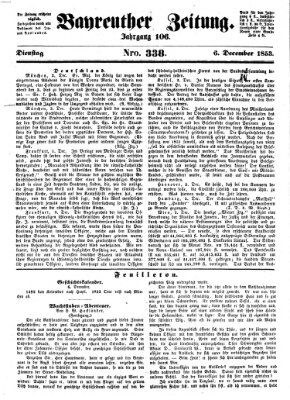 Bayreuther Zeitung Dienstag 6. Dezember 1853