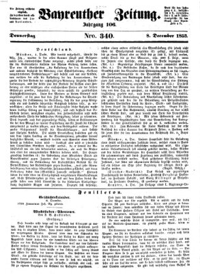 Bayreuther Zeitung Donnerstag 8. Dezember 1853