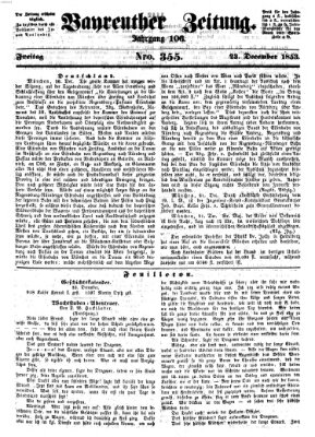 Bayreuther Zeitung Freitag 23. Dezember 1853