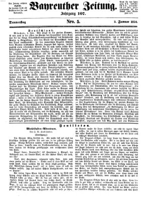 Bayreuther Zeitung Donnerstag 5. Januar 1854