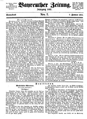 Bayreuther Zeitung Samstag 7. Januar 1854