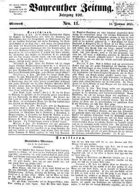 Bayreuther Zeitung Mittwoch 11. Januar 1854