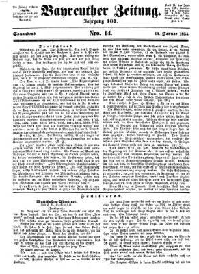 Bayreuther Zeitung Samstag 14. Januar 1854