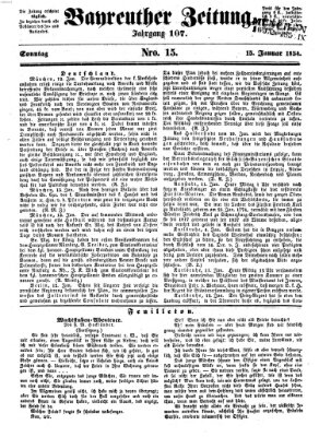 Bayreuther Zeitung Sonntag 15. Januar 1854