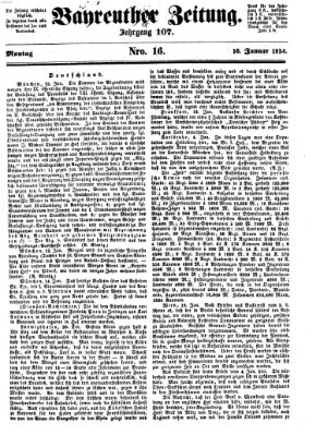 Bayreuther Zeitung Montag 16. Januar 1854