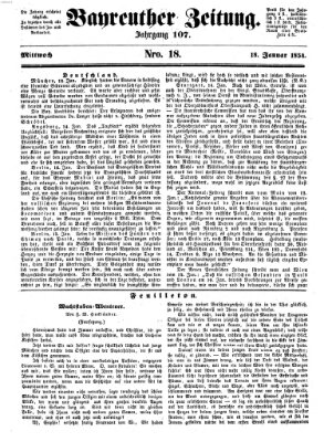 Bayreuther Zeitung Mittwoch 18. Januar 1854