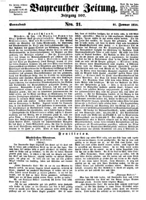 Bayreuther Zeitung Samstag 21. Januar 1854